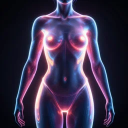 3 d neon art of a women's body, hyper detailed, 3 d render, award winning