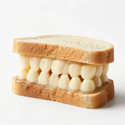 a sandwich with many teeth