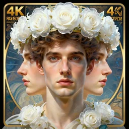 neoclassical symmetrical perfect portrait of a 2 0 4 4 space sport engineer, it is decorated with white semi transparent cotton roses computer crown. by jeremy mann and alphonse mucha, fantasy art, photo realistic, dynamic lighting, artstation, poster, volumetric lighting, very detailed beautiful faces, wonderful eyes, 8 k, award winning