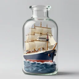 photo of a ship in a bottle