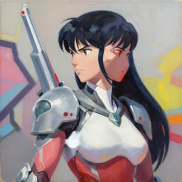greg manchess portrait painting of invisible armored motoko kusanagi as overwatch character, medium shot, asymmetrical, profile picture, organic painting, sunny day, matte painting, bold shapes, hard edges, street art, trending on artstation, by huang guangjian, gil elvgren, ruan jia, greg rutkowski, gaston bussiere