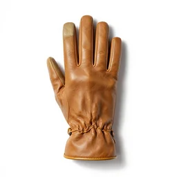 bamboo leather gloves, commercial catalog photo, isolated on a pure white background, centered, entire object in frame, sharp focus, soft studio lighting