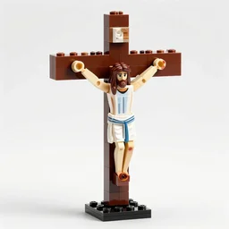 jesus on cross made of lego