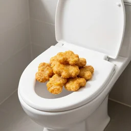 chicken nugget on the toilet