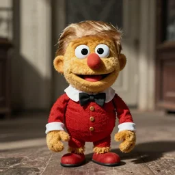 trump as a muppet, vintage photograph, realistic
