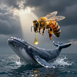 honey bee swallowing a whale