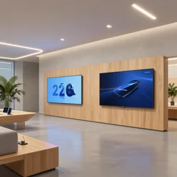 2 0 3 0 s flagship retail interior. experience. telco digital screens phones. wood, polished concrete, neon, ceiling spots. plants. samsung microsoft apple nike adidas tesla muted colors!!!!!!!!!! ( ( ( ( ( ( ( ( ( ( ( ( digital painting by shaun tan ) ) ) ) ) ) ) ) ) ) ) )