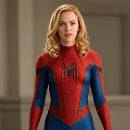 movie still of scarlett johansen wearing spider man's suit from spider man （ 2 0 0 2 ）
