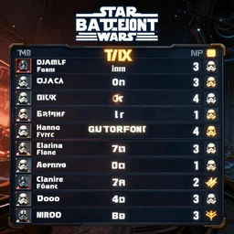 a screenshot of a star wars battlefront scoreboard