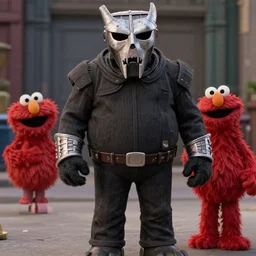 doom guy visits sesame street with expected results, the movie, film still, cinematic, 4 k, official