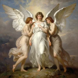 angels, by greg rutkowski and oi and bierstadt and remington, trending on artstation