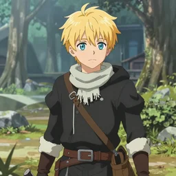 blonde boy fantasy thief, vinland saga, anime style