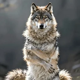anthropomorphic _ wolf _ woman _ posing _ artistic _ beautiful