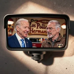 security camera footage of joe biden and walter white in los pollos hermanos