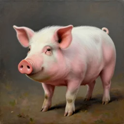 surrealism pig, painting