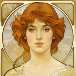 portrait of cobie smulders, by alphonse mucha
