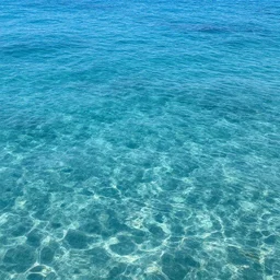 clear blue water