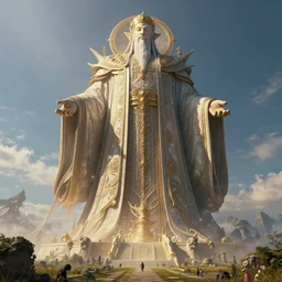 enormous diety towering over the plains, volumetric lighting, 8 k octane beautifully detailed render, post - processing, extremely hyper - detailed, intricate, epic composition, cinematic lighting, masterpiece, trending on artstation, masterpiece, stunning art by anders zorn, wonderful masterpiece by greg rutkowski, beautiful cinematic