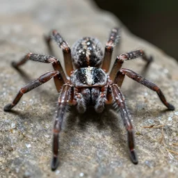 a micro photo of spider with tiny crystal glow all over his legs, amazing lighting, hyper realistic