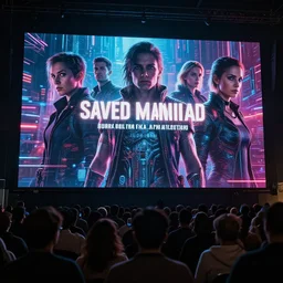 every where that people gathered, there were big tv screens. and from those screens came the men and women who saved mankind and through them the words of truth, digital art, cinematic, neon lighting, intricate details, cyberpunk, sharp focus
