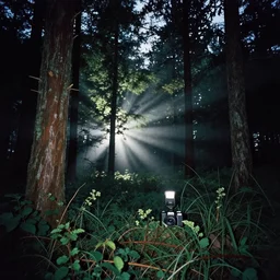 a weird place with eerie atmosphere, disposable camera, camera flash