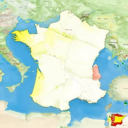 map of france conquered by spain