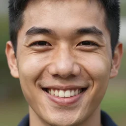 close-up photo of a man smiling
