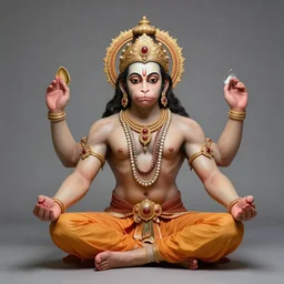 portrait of hanuman doing hanumanasana pose