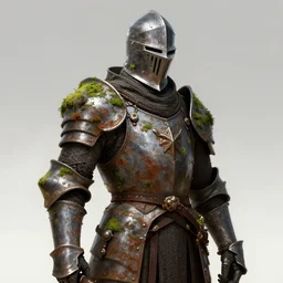 An undead medieval knight wearing rusted armor covered in moss, by Stanley Artgerm Lau, WLOP, Rossdraws, James Jean, Andrei Riabovitchev, Marc Simonetti, and Sakimichan, tranding on artstation