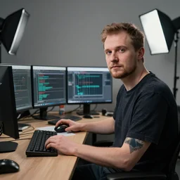 the janusz of polish gamedev, high quality, studio lighting, photography, journalism