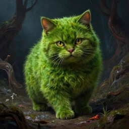 rescue from the underworld, by tyler roswell, shadows of the past, chubby moss kitten, highly detailed, digital painting, HDRI, by jeff easley, vivid colors, high contrast, 8k resolution, intricate, photorealistic, smooth