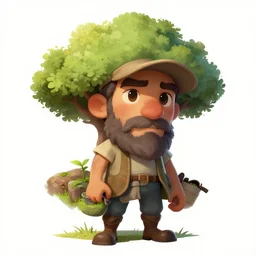 Tree Plant-Person Farmer.  D&D Character Head Portrait, Digital Art, Detailed, Trending on Artstation