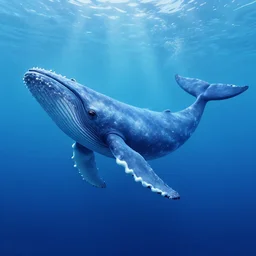 a concept scene illustration, depicting a blue whale in the water under the azure ocean, the blue whale crystal texture, dreamy atmosphere ， super wide angle ， matte painting ， rtx on ， by ivan aivazovsky ， trending on cgsociety and artstation ， hyper - realism