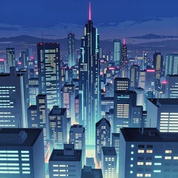 futuristic synthwave city, by makoto shinkai
