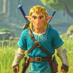 in game footage of the oldest man ever from the legend of zelda breath of the wild, breath of the wild art style.