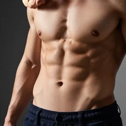 six pack abs on the neck