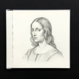 simple sketch indie rock album drawn by Leonardo da Vinci