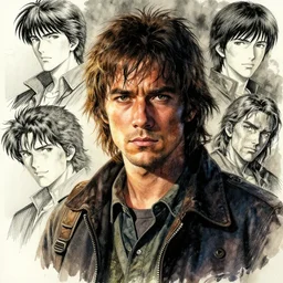 portrait, Alexander Supertramp, Into The Wild, watercolor, dramatic lighting, cinematic, establishing shot, extremely high detail, foto realistic, cinematic lighting, pen and ink, intricate line drawings, by Yoshitaka Amano, Ruan Jia, Kentaro Miura, Artgerm, post processed, concept art, artstation, matte painting, style by eddie mendoza, raphael lacoste, alex ross
