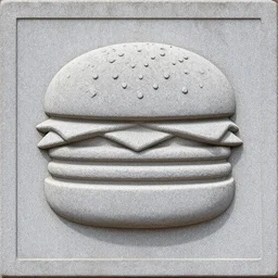 hamburger carved in stone