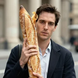 A baguette as The American Psycho