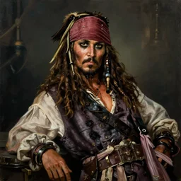 a beautiful painting portrait of Robert Sheehan in Pirates of the Carribean 6, matte painting, fantasy art, dark but detailed digital art, highly detailed, a masterpiece trending on artstation. Robert Sheehan as a young but messy pirate and layabout