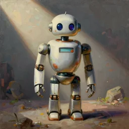 painting of robby the robot, gertrude abercrombie