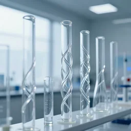 photograph of a series of twisting glass tubes. laboratory environment. windows 3 d pipes screensaver. studio lighting. award winning concept.