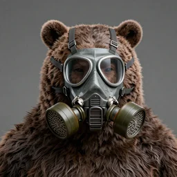 portrait of bear beast-man wearing a gas mask, digital art, concept art, highly detailed, sharp focus