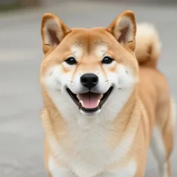 fuzzy happy shiba inu, japanese dog, medium breed, friendly