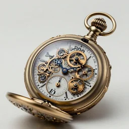 complicated elaborate steampunk pocketwatch