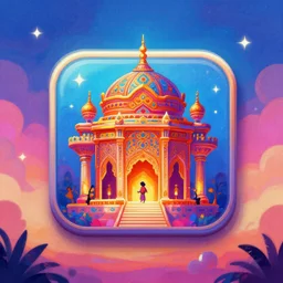 bazaar zouk oriantal multicolorful sky shine place mosquet painting stylized digital video game icon global illumination ray tracing 8 k hd resolution, by ilya kuvshinov and cushart krentz and gilleard james