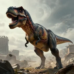 communist dinosaur, china, tyrannosaurus, unreal engine, cinematic