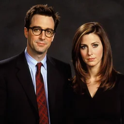 portrait painting of jim halpert and pam beesly, dark background, in the style of caravaggio