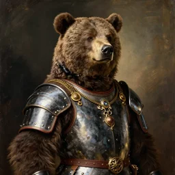 portrait of man in siberian bear - hunting armor. painting by lucas cranach